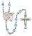 Saint Sebastian and Choir Rosary with Aqua Beads