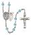 Saint Sebastian and Karate Rosary with Aqua Beads