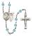 Saint Sebastian and Lacrosse Rosary with Aqua Beads