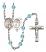 Saint Sebastian and Women's Soccer Rosary with Aqua Beads