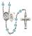 Guardian Angel and Basketball Rosary with Aqua Beads