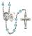 Guardian Angel and Soccer Rosary with Aqua Beads