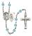 Guardian Angel and Golf Rosary with Aqua Beads