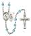 Guardian Angel and Wrestling Rosary with Aqua Beads