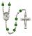 Saint Anthony of Padua Engravable Rosary with Emerald Beads