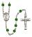 Saint Barbara Engravable Rosary with Emerald Beads