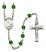 Saint Charles Borromeo Engravable Rosary with Emerald Beads