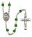 Saint Catherine Laboure Engravable Rosary with Emerald Beads