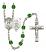 Saint Christopher and Air Force Rosary with Emerald Beads