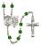 Saint Christopher and EMT Rosary with Emerald Beads