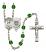 Saint Christopher and Coast Guard Rosary with Emerald Beads