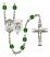 Saint Christopher and Navy Rosary with Emerald Beads