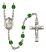 Saint Dymphna Engravable Rosary with Emerald Beads