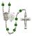 Saint George and Army Rosary with Emerald Beads