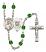 Saint Joan of Arc and Coast Guard Rosary with Emerald Beads