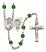 Saint Joan of Arc and Nat'l Guard Rosary with Emerald Beads