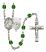 Saint Joseph of Cupertino Rosary with Emerald Beads