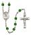 Saint Louise de Marillac Engravable Rosary with Emerald Beads