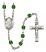 Saint Luke the Apostle Engravable Rosary with Emerald Beads