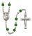 Saint Mark the Evangelist Engravable Rosary with Emerald Beads