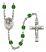 Saint Margaret Mary Alacoque Engravable Rosary with Emerald Beads