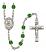 Saint Maximilian Kolbe Engravable Rosary with Emerald Beads