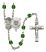 Saint Michael and Coast Guard Rosary with Emerald Beads