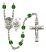 Saint Michael and Marines Rosary with Emerald Beads