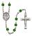 Virgen Milagrosa Engravable Rosary with Emerald Beads