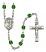 Saint Martin de Porres Engravable Rosary with Emerald Beads