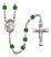 Saint Theresa Engravable Rosary with Emerald Beads