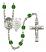 Guardian Angel and Army Rosary with Emerald Beads