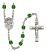 Angel de la Guardia Engravable Rosary with Emerald Beads