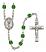 Saint Marcellin Champagnat Engravable Rosary with Emerald Beads