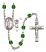 Saint Christopher and Volleyball Rosary with Emerald Beads