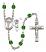 Saint Christopher and Cheerleading Rosary with Emerald Beads