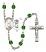 Saint Christopher and Gymnastics Rosary with Emerald Beads