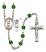 Saint Christopher and Lacrosse Rosary with Emerald Beads