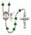 Saint Christopher and Golf Rosary with Emerald Beads