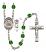 Saint Christopher and Swimming Rosary with Emerald Beads