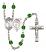 Saint Sebastian and Golf Rosary with Emerald Beads