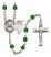 Saint Sebastian and Swimming Rosary with Emerald Beads