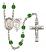 Saint Sebastian and Gymnastics Rosary with Emerald Beads