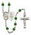 Saint Kateri and Equestrian Rosary with Emerald Beads