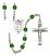 Saint Sebastian and Softball Rosary with Emerald Beads