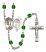 Saint Sebastian and Archery Rosary with Emerald Beads