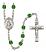 Saint Augustine of Hippo Engravable Rosary with Emerald Beads