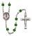 Virgen del Fatima Engravable Rosary with Emerald Beads