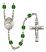 Saint Gertrude of Nivelles Engravable Rosary with Emerald Beads