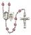 Saint Brendan the Navigator Navy Rosary with Amethyst Beads